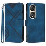 For Honor 70 Pro / 70 Pro+ Line Pattern Skin Feel Leather Phone Case(Royal Blue)