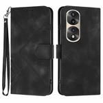 For Honor 70 Pro / 70 Pro+ Line Pattern Skin Feel Leather Phone Case(Black)