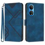 For Honor X7 4G/Play 30 Plus Line Pattern Skin Feel Leather Phone Case(Royal Blue)