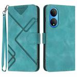 For Honor X7 4G/Play 30 Plus Line Pattern Skin Feel Leather Phone Case(Light Blue)