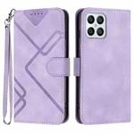 For Honor X8 4G/X30i/Play6T Pro Line Pattern Skin Feel Leather Phone Case(Light Purple)