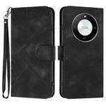 For Honor X50 / X9b Line Pattern Skin Feel Leather Phone Case(Black)