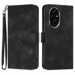 For Honor 200 Line Pattern Skin Feel Leather Phone Case(Black)