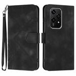 For Honor 200 Lite Global Line Pattern Skin Feel Leather Phone Case(Black)