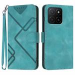 For Honor X5b / X5b Plus Global Line Pattern Skin Feel Leather Phone Case(Light Blue)