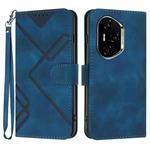 For Honor 300 Pro / Honor 300 Ultra Line Pattern Skin Feel Leather Phone Case(Royal Blue)