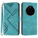 For Honor Magic7 Line Pattern Skin Feel Leather Phone Case(Light Blue)