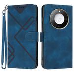 For Honor X60 / X9c Smart Line Pattern Skin Feel Leather Phone Case(Royal Blue)