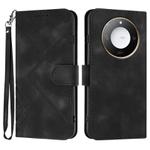 For Honor X60 / X9c Smart Line Pattern Skin Feel Leather Phone Case(Black)
