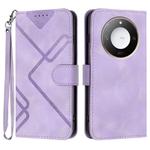 For Honor X60 / X9c Smart Line Pattern Skin Feel Leather Phone Case(Light Purple)
