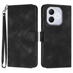 For Honor 400 Lite Line Pattern Skin Feel Leather Phone Case(Black)