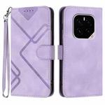 For Honor GT Pro Line Pattern Skin Feel Leather Phone Case(Light Purple)