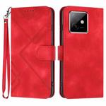 For Honor X60 GT Line Pattern Skin Feel Leather Phone Case(Red)