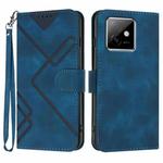For Honor X60 GT Line Pattern Skin Feel Leather Phone Case(Royal Blue)