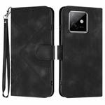 For Honor X60 GT Line Pattern Skin Feel Leather Phone Case(Black)