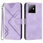 For Honor X60 GT Line Pattern Skin Feel Leather Phone Case(Light Purple)