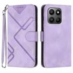 For Honor 400 Smart / X7d 4G / Play 10T 5G Line Pattern Skin Feel Leather Phone Case(Light Purple)