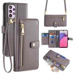 For Samsung Galaxy A33 5G Sheep Texture Cross-body Zipper Wallet Leather Phone Case(Grey)