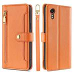 For Samsung Galaxy Xcover 7 5G Sheep Texture Cross-body Zipper Wallet Leather Phone Case(Orange)