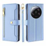 For Xiaomi 13 Ultra 5G Sheep Texture Cross-body Zipper Wallet Leather Phone Case(Blue)