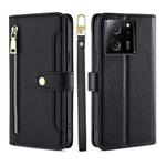 For Xiaomi Redmi K60 Ultra Sheep Texture Cross-body Zipper Wallet Leather Phone Case(Black)