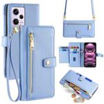 For Xiaomi Redmi Note 12 Pro Sheep Texture Cross-body Zipper Wallet Leather Phone Case(Blue)