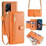 For Xiaomi Redmi Note 12 Pro Speed Sheep Texture Cross-body Zipper Wallet Leather Phone Case(Orange)