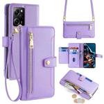 For Xiaomi Redmi Note 12 Pro Speed Sheep Texture Cross-body Zipper Wallet Leather Phone Case(Purple)