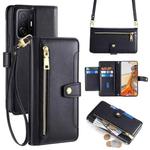 For Xiaomi 11T / 11T Pro Sheep Texture Cross-body Zipper Wallet Leather Phone Case(Black)