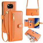 For Xiaomi Poco X3 NFC / X3 / X3 Pro Sheep Texture Cross-body Zipper Wallet Leather Phone Case(Orange)