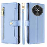 For Xiaomi Redmi A3 4G Sheep Texture Cross-body Zipper Wallet Leather Phone Case(Blue)