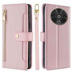 For Xiaomi Redmi A3 4G Sheep Texture Cross-body Zipper Wallet Leather Phone Case(Pink)