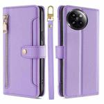 For Xiaomi Civi 4 Pro Sheep Texture Cross-body Zipper Wallet Leather Phone Case(Purple)