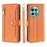 For OnePlus Ace 2 Pro Lite Sheep Texture Cross-body Zipper Wallet Leather Phone Case(Orange)