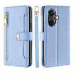 For OnePlus Nord CE3 5G Lite Sheep Texture Cross-body Zipper Wallet Leather Phone Case(Blue)