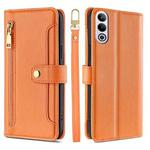 For OnePlus Ace 3V 5G Sheep Texture Cross-body Zipper Wallet Leather Phone Case(Orange)