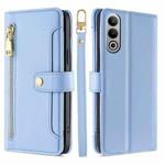 For OnePlus Nord CE4 Sheep Texture Cross-body Zipper Wallet Leather Phone Case(Blue)