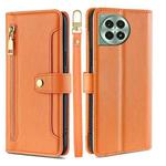 For OnePlus Ace 3 Pro 5G Sheep Texture Cross-body Zipper Wallet Leather Phone Case(Orange)