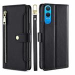 For OnePlus Nord CE 4 Lite 5G Sheep Texture Cross-body Zipper Wallet Leather Phone Case(Black)