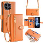 For OnePlus Ace 5 / 5 Pro Sheep Texture Cross-body Zipper Wallet Leather Phone Case(Orange)