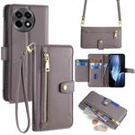 For OnePlus Ace 5 / 5 Pro Sheep Texture Cross-body Zipper Wallet Leather Phone Case(Grey)