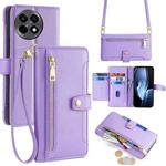 For OnePlus Ace 5 / 5 Pro Sheep Texture Cross-body Zipper Wallet Leather Phone Case(Purple)