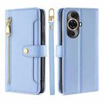 For Huawei nova 11 Pro 4G / 11 Ultra 4G Lite Sheep Texture Cross-body Zipper Wallet Leather Phone Case(Blue)
