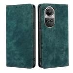 For OPPO Reno10 5G / Reno10 Pro 5G Global RFID Anti-theft Brush Magnetic Leather Phone Case(Green)