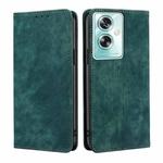 For OPPO A79 5G RFID Anti-theft Brush Magnetic Leather Phone Case(Green)