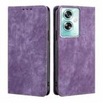 For OPPO A79 5G RFID Anti-theft Brush Magnetic Leather Phone Case(Purple)