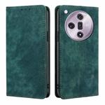 For OPPO Find X7 5G RFID Anti-theft Brush Magnetic Leather Phone Case(Green)