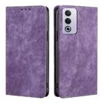 For OPPO A3 Pro 5G India RFID Anti-theft Brush Magnetic Leather Phone Case(Purple)