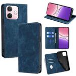 For OPPO A5 Pro 5G Global RFID Anti-theft Brush Magnetic Leather Phone Case(Blue)
