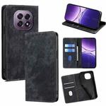 For OPPO A5 5G 2025 Global RFID Anti-theft Brush Magnetic Leather Phone Case(Black)
